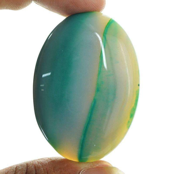 gemsmore:Natural Green Onyx Gemstone - Oval Shape