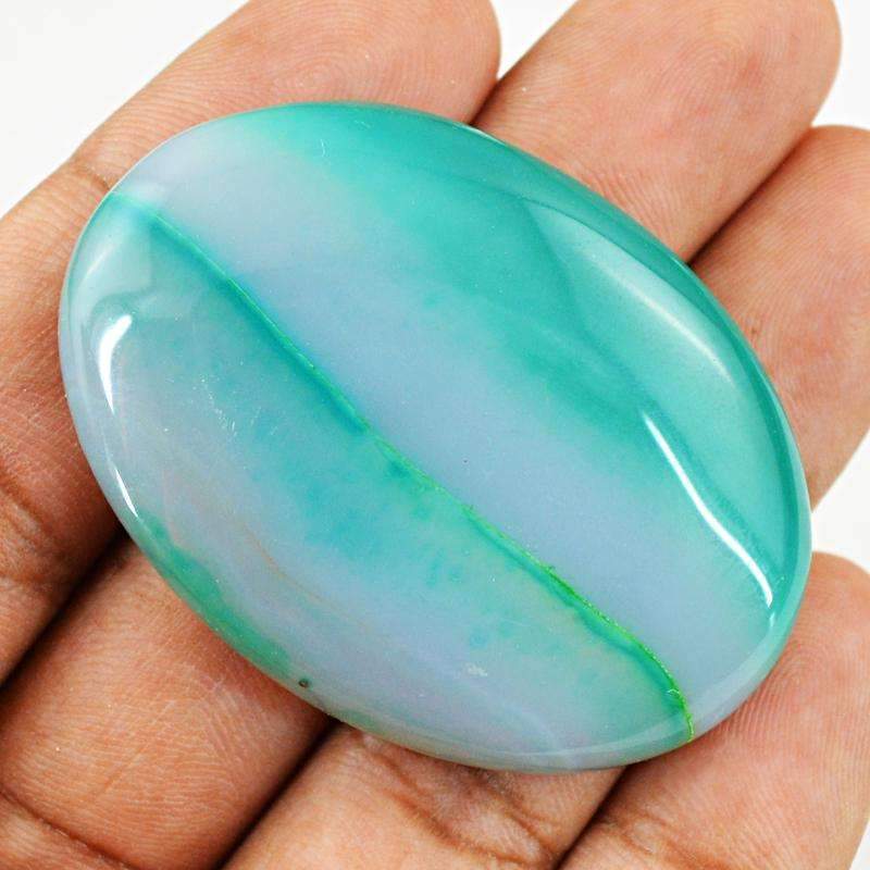 gemsmore:Natural Green Onyx Gemstone - Oval Shape