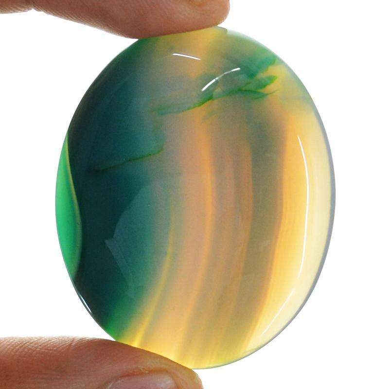 gemsmore:Natural Green Onyx Gemstone - Untreated Oval Shape