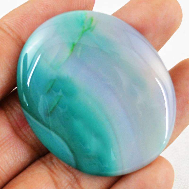 gemsmore:Natural Green Onyx Gemstone - Untreated Oval Shape