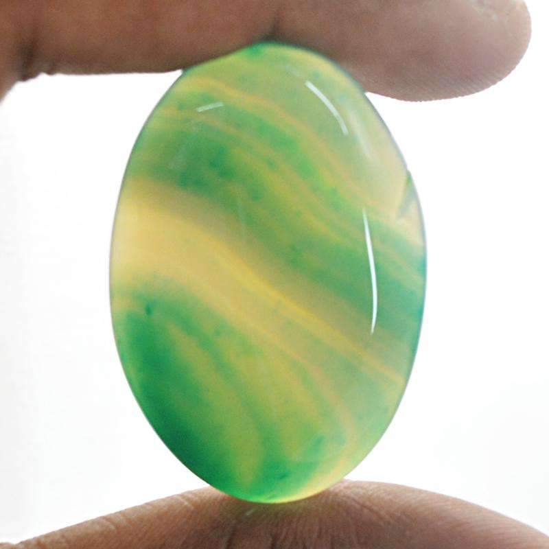 gemsmore:Natural Green Onyx Gemstone Untreated Oval Shape