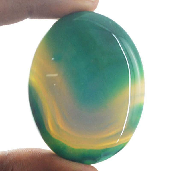 gemsmore:Natural Green Onyx Oval Shape Untreated Gemstone