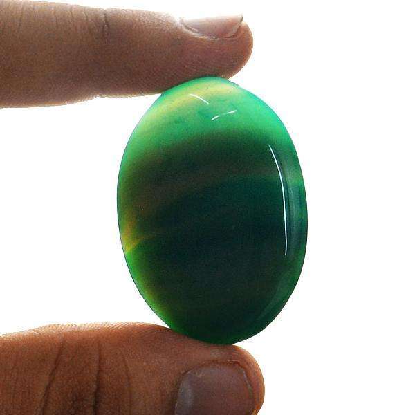 gemsmore:Natural Green Onyx Oval Shape Untreated Loose Gemstone