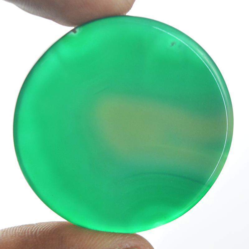 gemsmore:Natural Green Onyx Round Shape Loose Gemstone