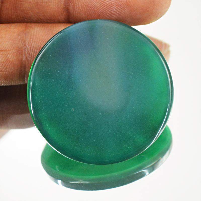 gemsmore:Natural Green Onyx Round Shape Loose Gemstone