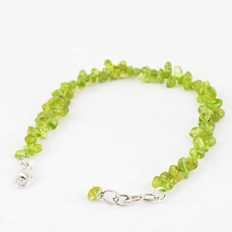 gemsmore:Natural Green Peridot Bracelet Unheated Tear Drop Beads