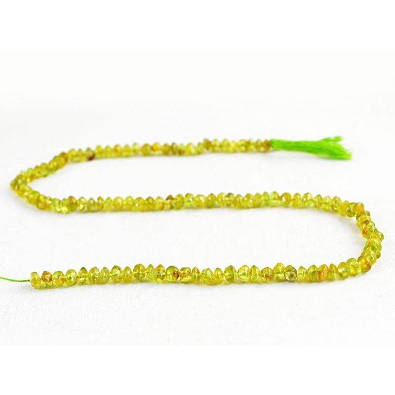 gemsmore:Natural Green Peridot Faceted Drilled Beads Strand
