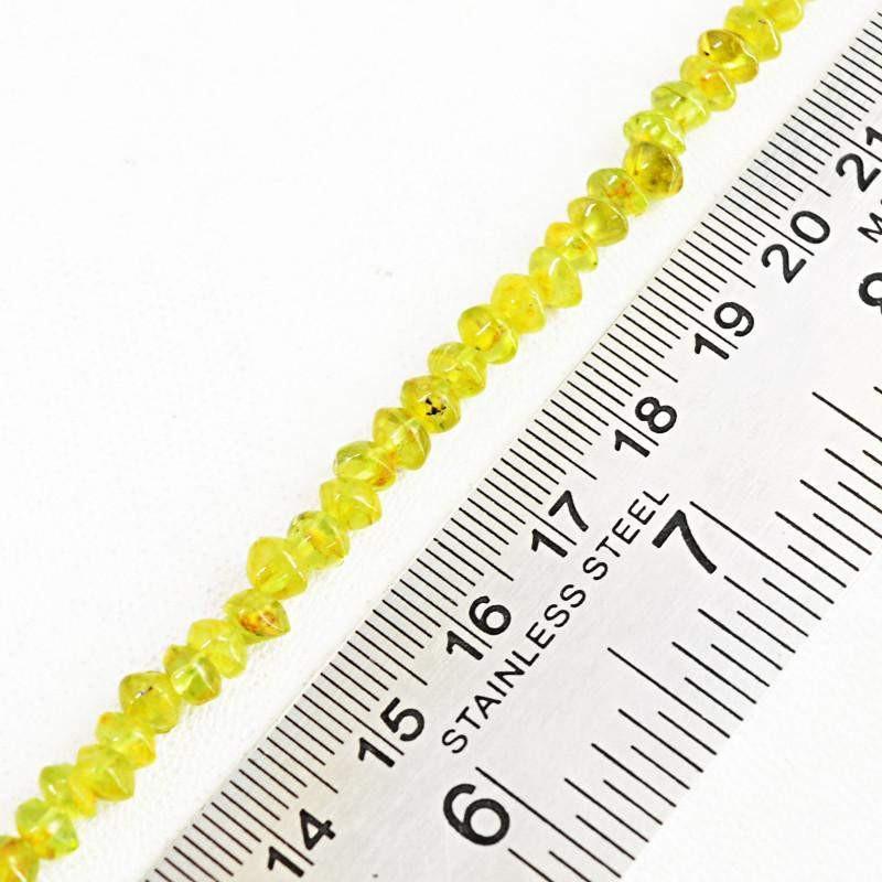 gemsmore:Natural Green Peridot Faceted Drilled Beads Strand