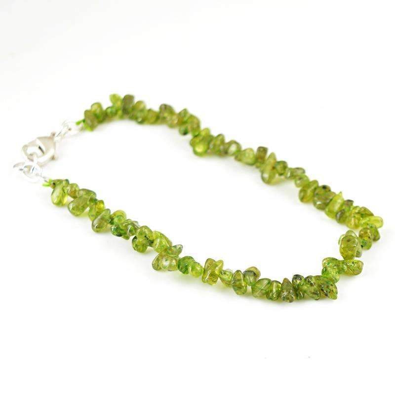 gemsmore:Natural Green Peridot Tear Drop Beads Bracelet