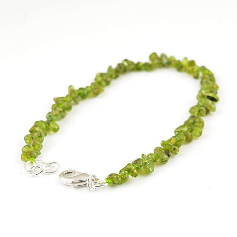 gemsmore:Natural Green Peridot Tear Drop Beads Bracelet