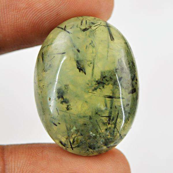gemsmore:Natural Green Phrenite Oval Shape Untreated Loose Gemstone