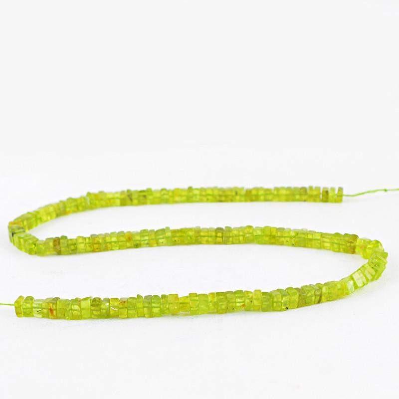 gemsmore:Natural Green Phrenite Unheated Beads Strand