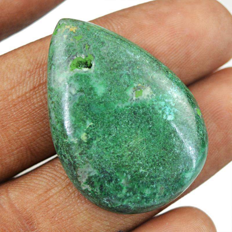 gemsmore:Natural Green Verdite Pear Shape Genuine Gemstone