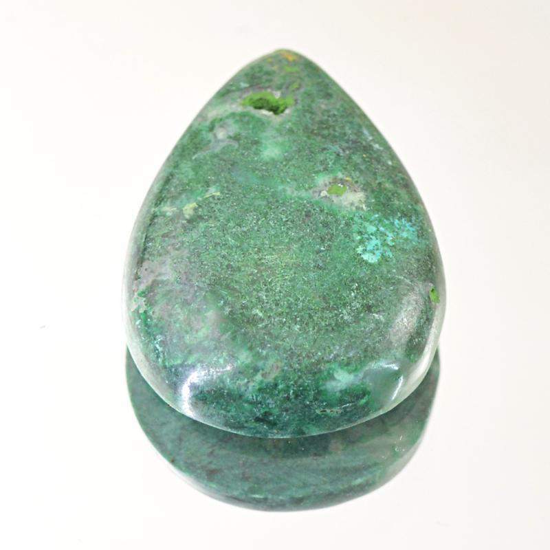 gemsmore:Natural Green Verdite Pear Shape Genuine Gemstone