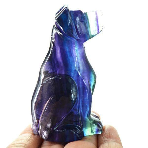 gemsmore:Natural Hand Carved Multi Color Fluorite Gemstone