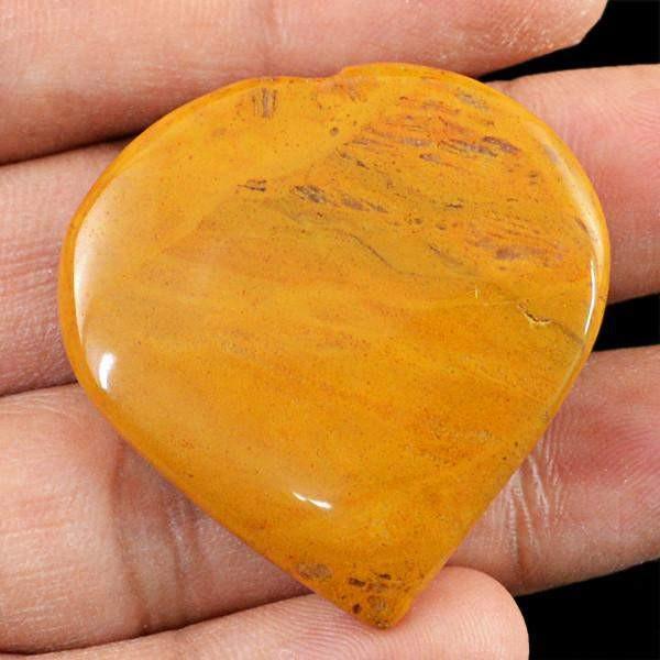 gemsmore:Natural Hand Carved Yellow Jasper Heart Gemstone