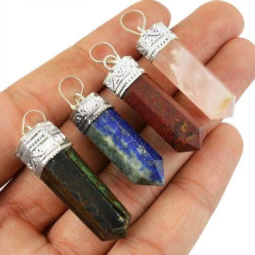 gemsmore:Natural Healing Point Pendant Lot