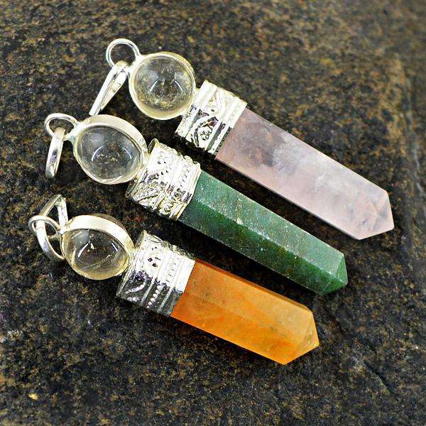 gemsmore:Natural Healing Point Pendant Lot