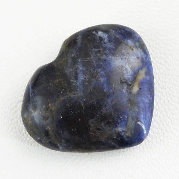 gemsmore:Natural Heart Shape Blue Sodolite Gemstone