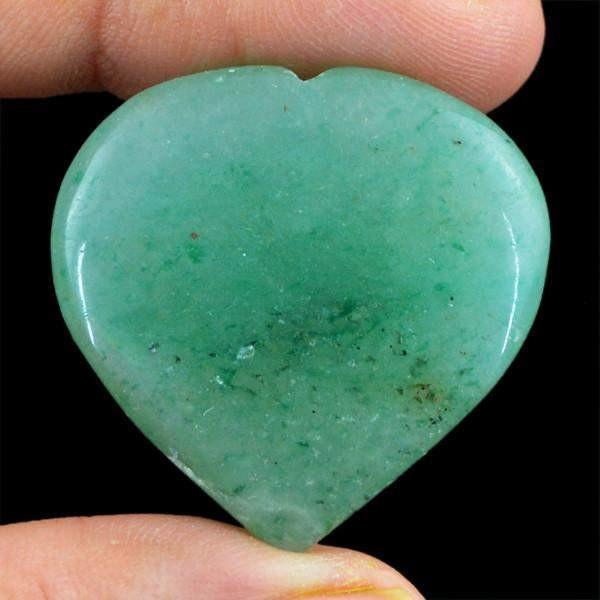 gemsmore:Natural Heart Shape Green Aquamarine Carved Gemstone