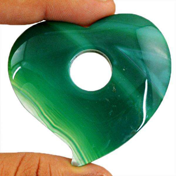 gemsmore:Natural Heart Shape Green Fancy Onyx Untreated Loose Gemstone