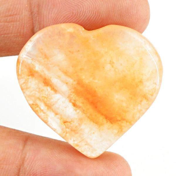 gemsmore:Natural Heart Shape Orange Aventurine Gemstone