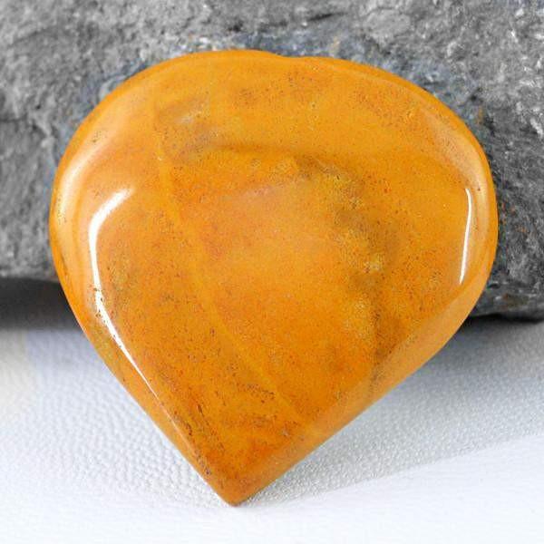gemsmore:Natural Heart Shape Yellow Jasper Genuine Gemstone