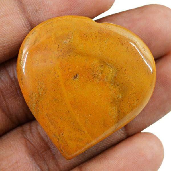 gemsmore:Natural Heart Shape Yellow Jasper Genuine Gemstone