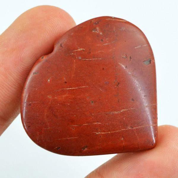 gemsmore:Natural Heart Shaped Red Jasper Carved Genuine Gemstone