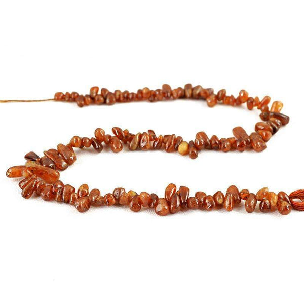 gemsmore:Natural Hessonite Garnet Beads Strand - Drilled