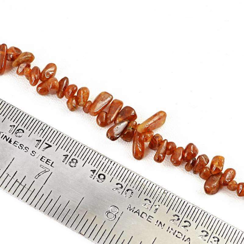gemsmore:Natural Hessonite Garnet Beads Strand - Drilled