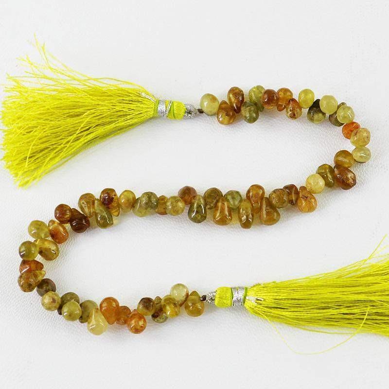 gemsmore:Natural Hessonite Untreated Drilled Beads Strand