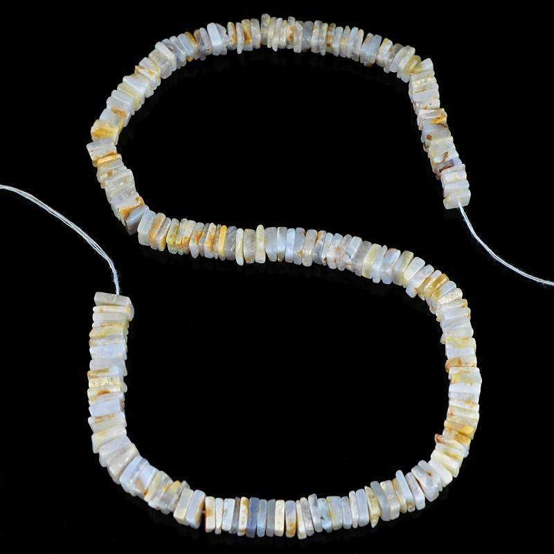 gemsmore:Natural Indian Opal Beads Strand - Drilled