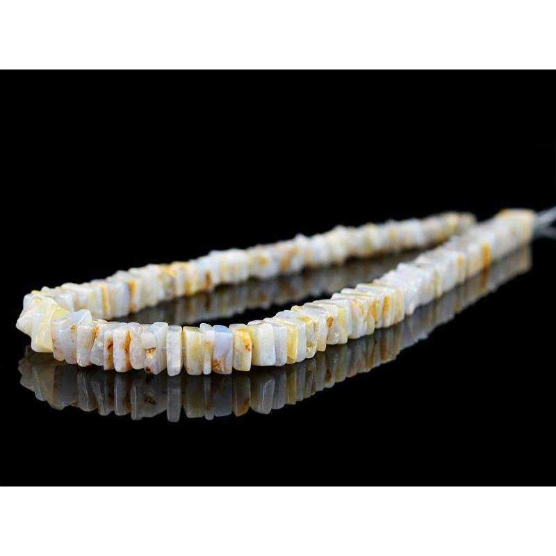 gemsmore:Natural Indian Opal Beads Strand - Drilled