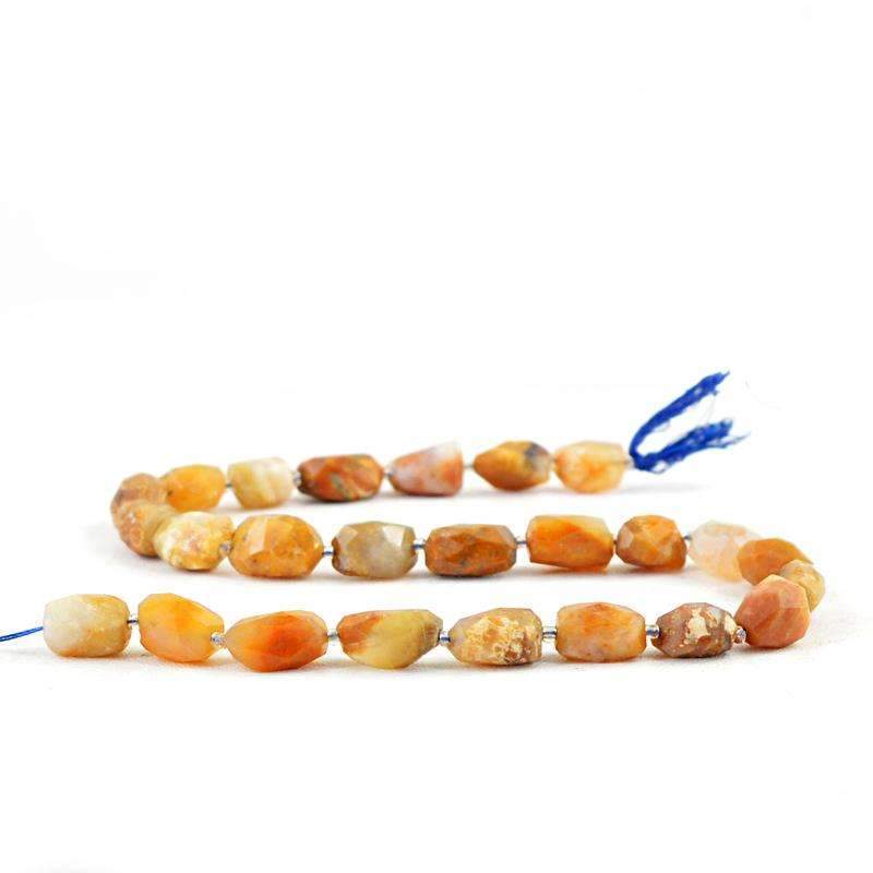 gemsmore:Natural Indian Opal Beads Strand Faceted Drilled