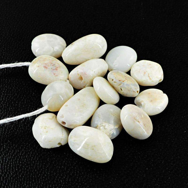 gemsmore:Natural Indian Opal Drilled Beads Lot