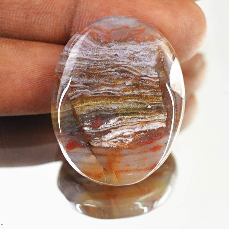 gemsmore:Natural Indian Opal Oval Shape Loose Gemstone