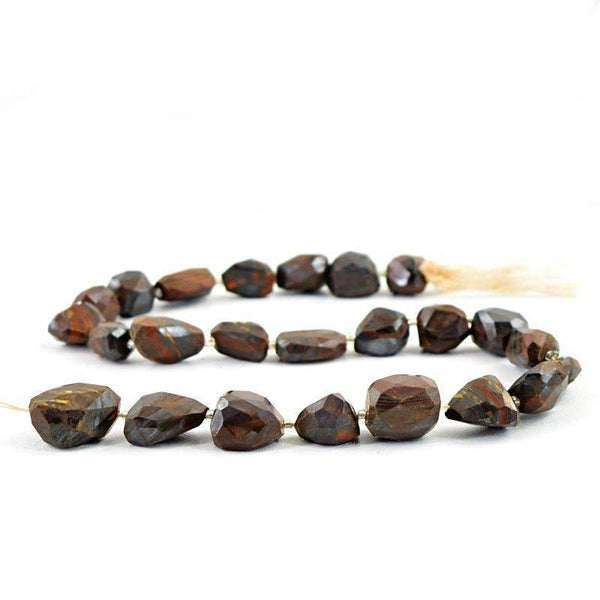 gemsmore:Natural Iron Tiger Eye Drilled Beads Strand - Faceted