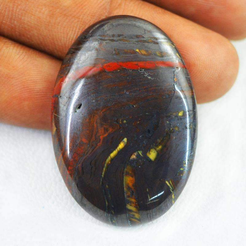 gemsmore:Natural Iron Tiger Eye Gemstone Loose Oval Shape