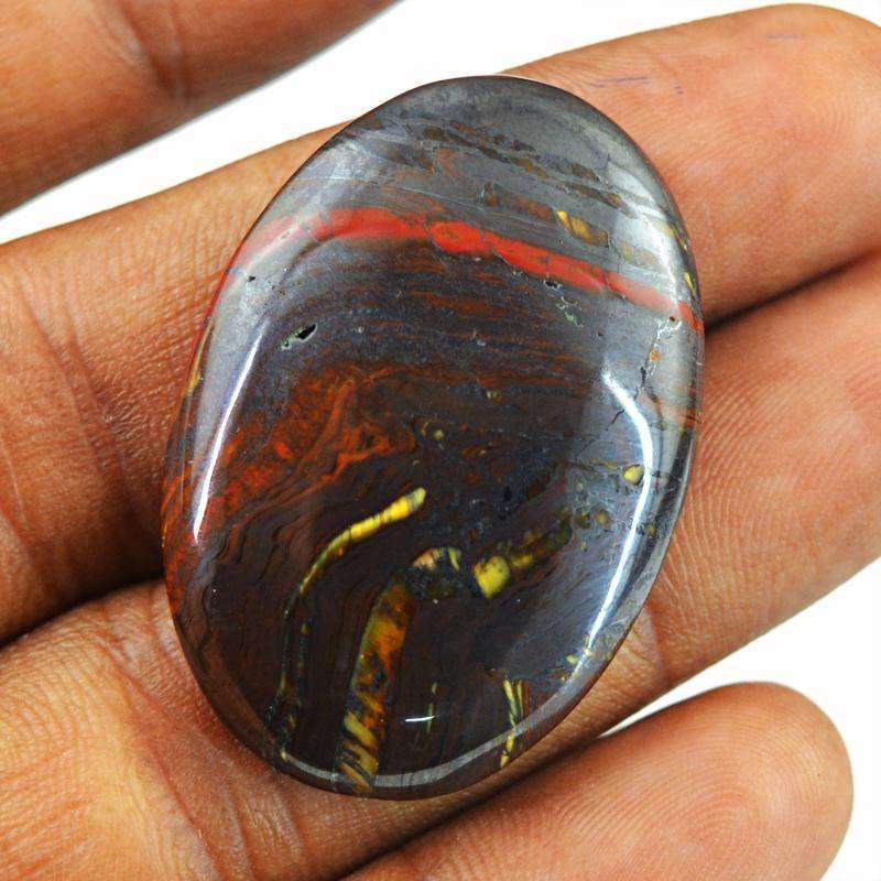 gemsmore:Natural Iron Tiger Eye Gemstone Loose Oval Shape