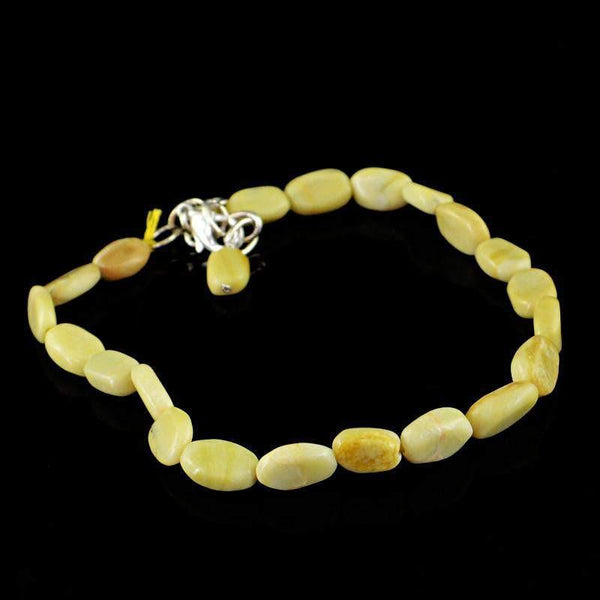 gemsmore:Natural Jasper Bracelet Oval Shape Untreated Beads