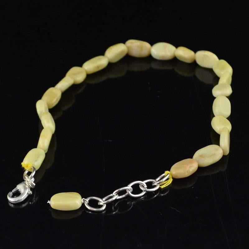 gemsmore:Natural Jasper Bracelet Oval Shape Untreated Beads