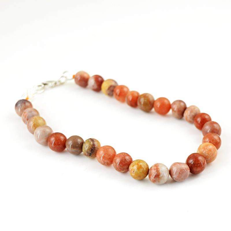 gemsmore:Natural Jasper Bracelet Round Shape Beads
