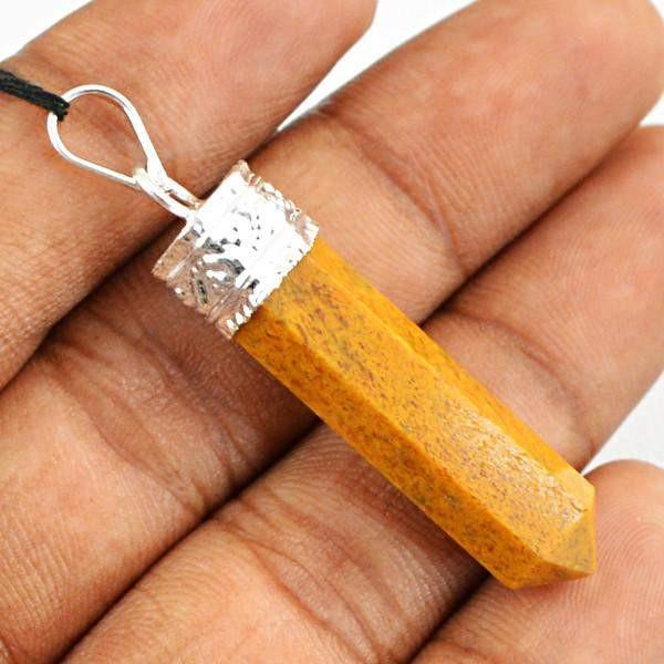 gemsmore:Natural Jasper Crystal Healing Point Pendant