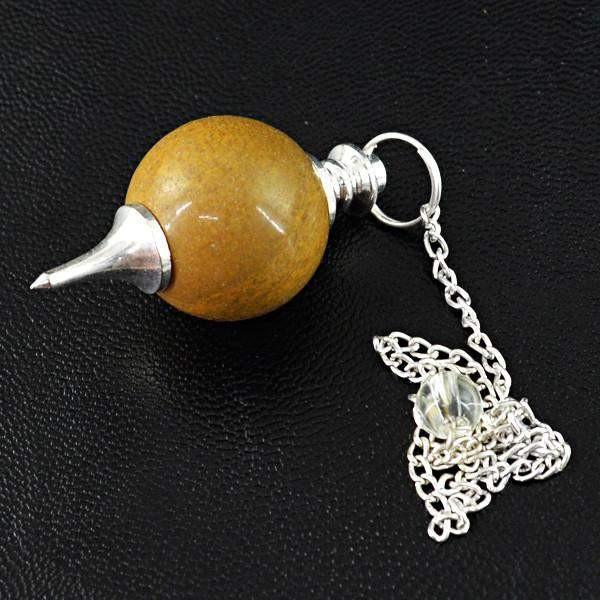 gemsmore:Natural Jasper Healing Ball Pendulum