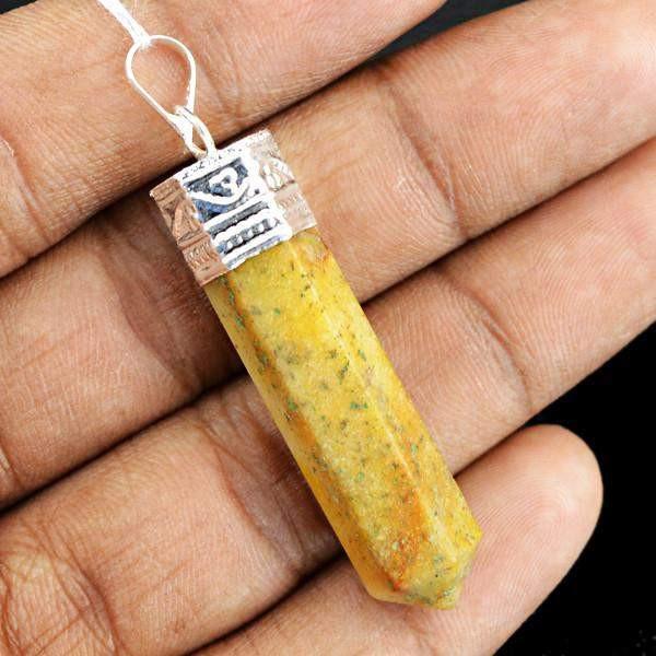 gemsmore:Natural Jasper Healing Meditation Point Pendant