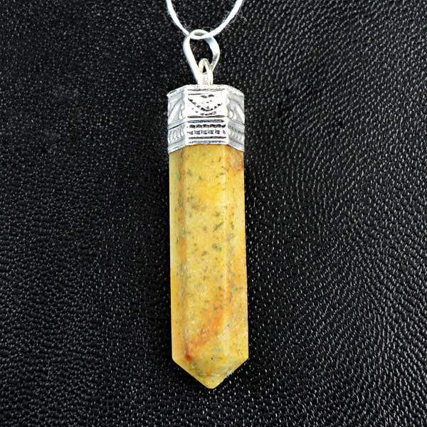 gemsmore:Natural Jasper Healing Meditation Point Pendant