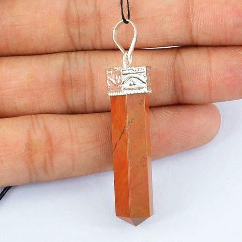 gemsmore:Natural Jasper Healing Point Pendant