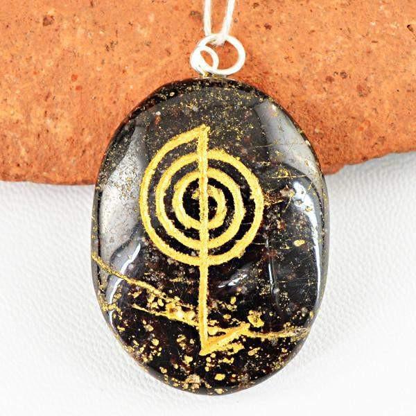 gemsmore:Natural Jasper Oval Shape Chakra Healing Gemstone Pendant