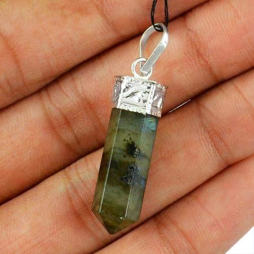 gemsmore:Natural Labradorite AAA Healing Point Pendant